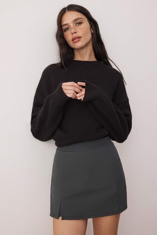 Falda pantalón de talle alto - Antracita