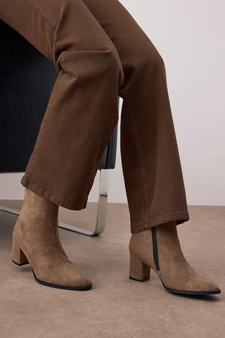 Botines de nobuk - Beige