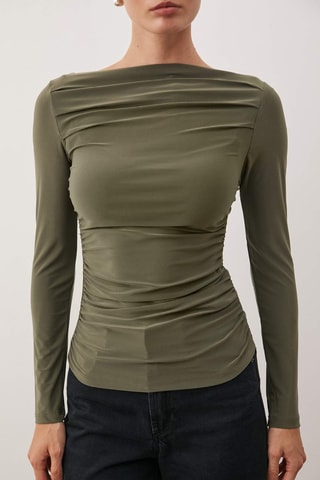 Top drapeado - Caqui