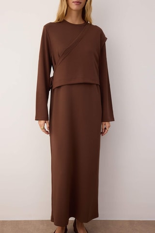 Vestido recto - Marrón