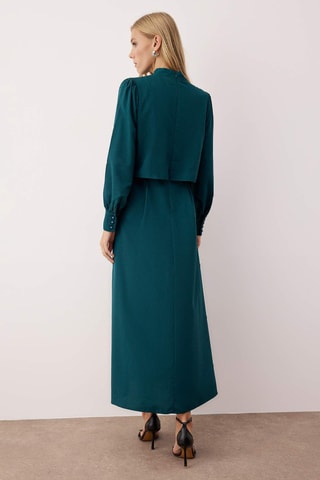 Vestido efecto doble prenda - Verde esmeralda