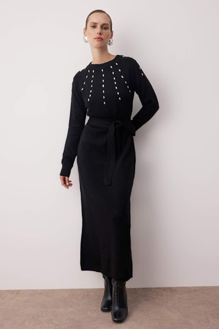 Vestido jersey - Negro