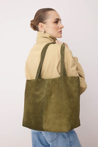 Bolso shopper de nobuk - Caqui