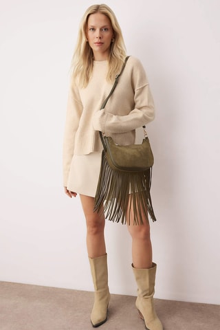 Bolso de nobuk - Caqui