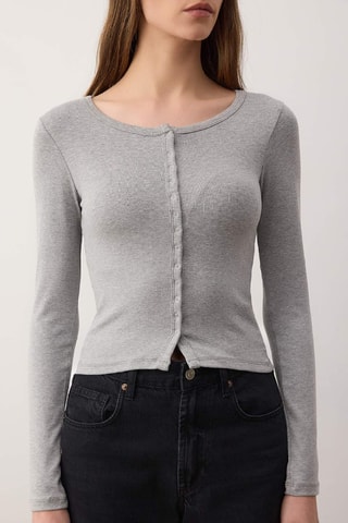 Cárdigan - Gris jaspeado