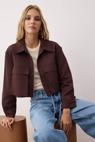 Chaqueta corta - Marrón oscuro