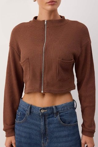 Cárdigan corto - Marrón