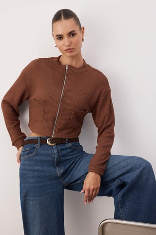 Cárdigan corto - Marrón