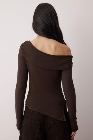 Top asimétrico - Marrón oscuro