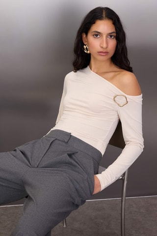 Top asimétrico - Beige