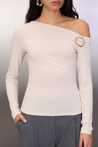 Top asimétrico - Beige