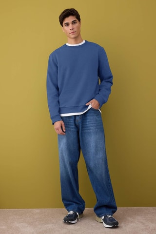 Sudadera - Negro y azul cobalto