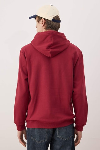 Sudadera con capucha - Burdeos y azul cobalto