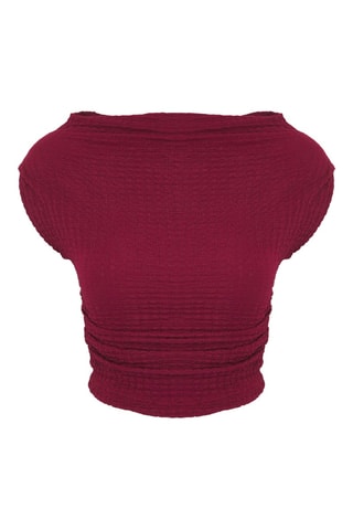 Top drapeado - Burdeos