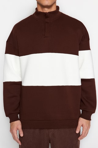 Sudadera - Marrón oscuro y blanco