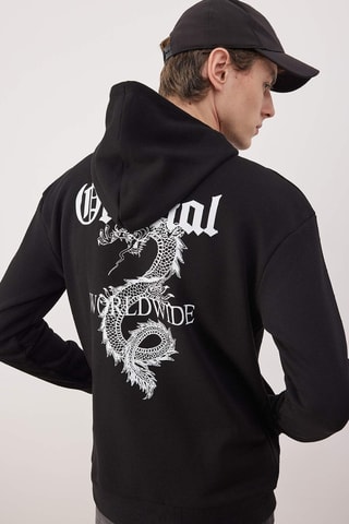 Sudadera con capucha - Negro y blanco