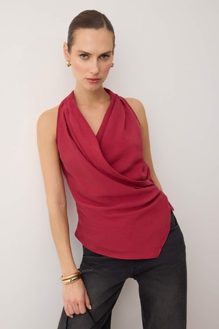 Top drapeado - Burdeos