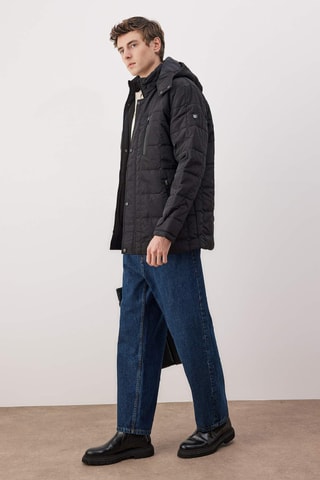 Anorak con capucha - Negro