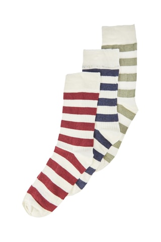 3 pares de calcetines - Blanco y rojo