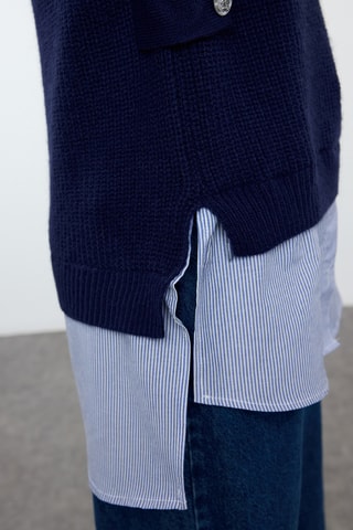 Jersey efecto doble prenda - Azul marino