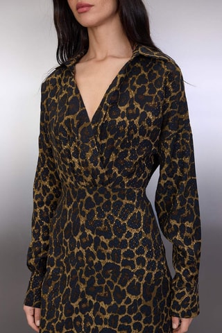 Vestido evasé - Marrón