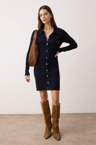 Vestido jersey - Azul marino