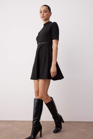 Vestido evasé - Negro