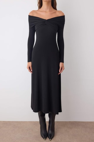 Vestido midi - Negro