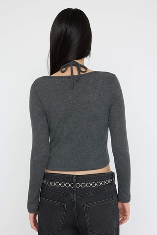 Top y cárdigan - Antracita jaspeado