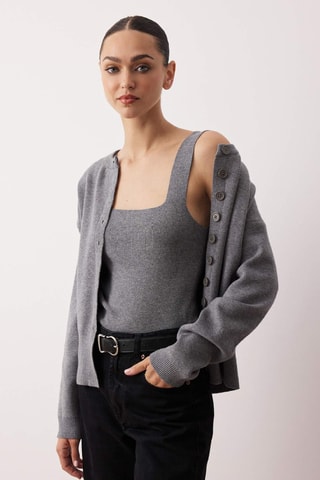 Cárdigan - Gris jaspeado