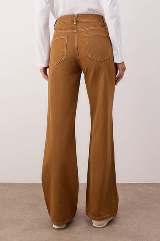 Vaquero wide leg de tiro alto - Camel