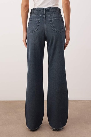 Vaquero wide leg de tiro alto - Azul