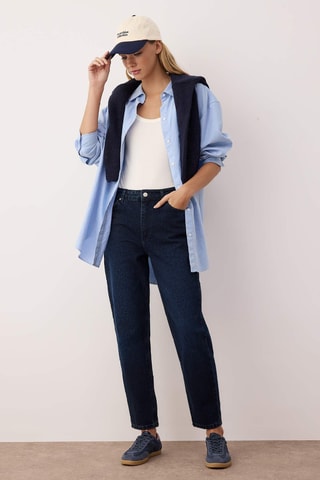 Vaquero mom de tiro alto - Azul noche