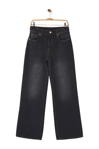 Vaquero wide leg de tiro alto - Negro