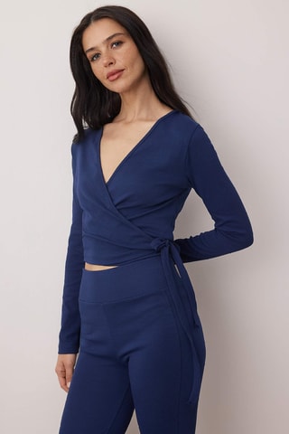 Top cruzado y pantalón - Azul oscuro