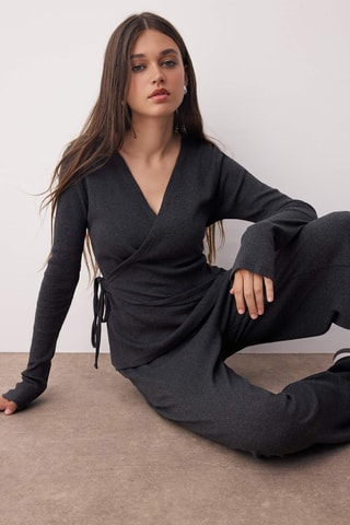 Top cruzado y pantalón - Antracita