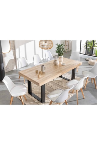 Table extensible Brixton - Imitation bois et noir