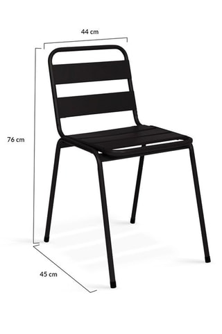 6 chaises de jardin empilables - Noir