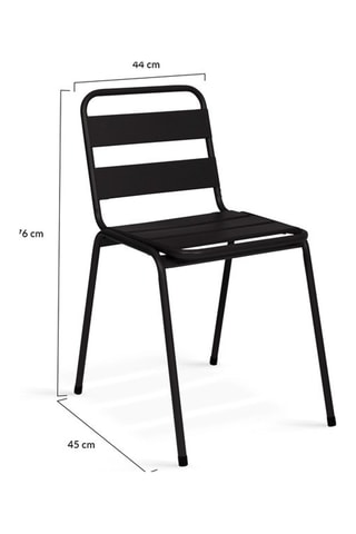 6 chaises de jardin empilables - Noir et bleu