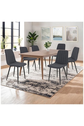 6 chaises Fiona - Gris foncé