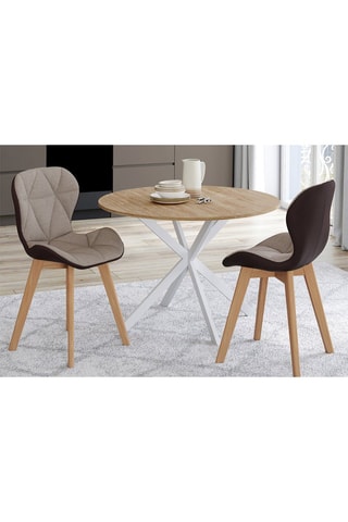 2 chaises Gladys - Taupe et naturel