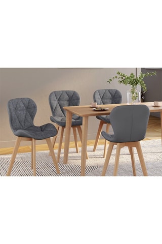 4 chaises Gladys - Gris et naturel