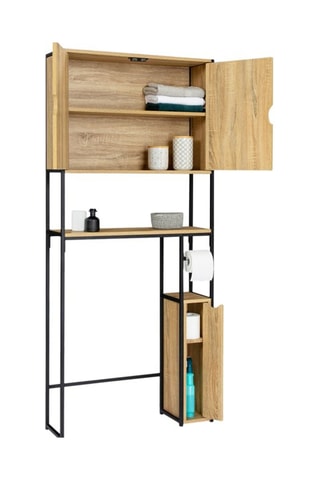 Meuble de salle de bain - Imitation bois et noir