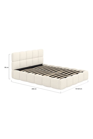 Lit coffre Bubble en tissu bouclette avec sommier et tête de lit 140x190cm