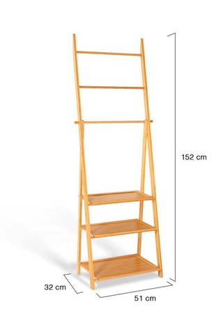 Etagère porte-serviette Maya - Structure en bambou - 53 x 31 x 152 cm