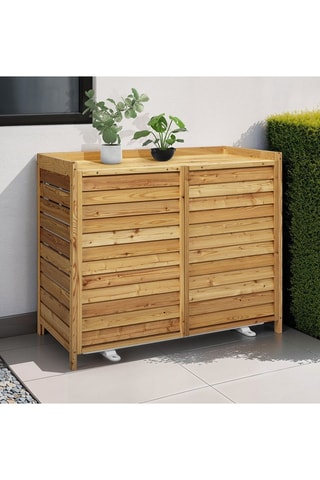 Cache climatisation extérieur en bois