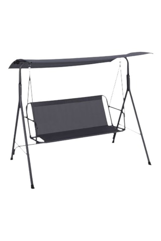 Balancelle grise de jardin textilène avec auvent réglable 170cm