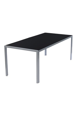 Ensemble repas Minorca 6 places en textilène et verre trempé gris anthracite