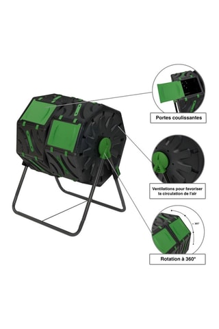 Composteur rotatif -  - 2 x 70 l