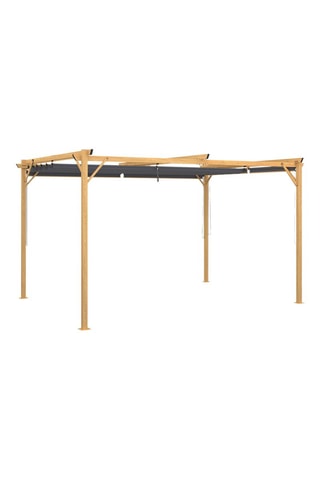 Pergola avec toit rétractable et 4 stores Marina - 395 x 220 x 290 cm